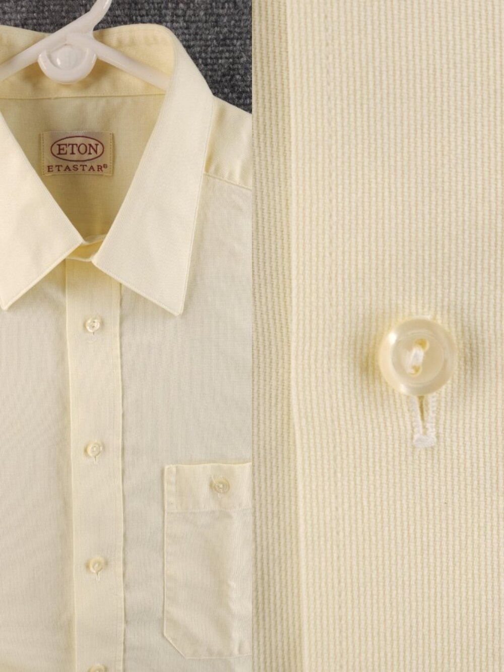 Eton 15.75 Point Yellow Pocket Button Up Convertible Cuff Solid Men Long Sleeve